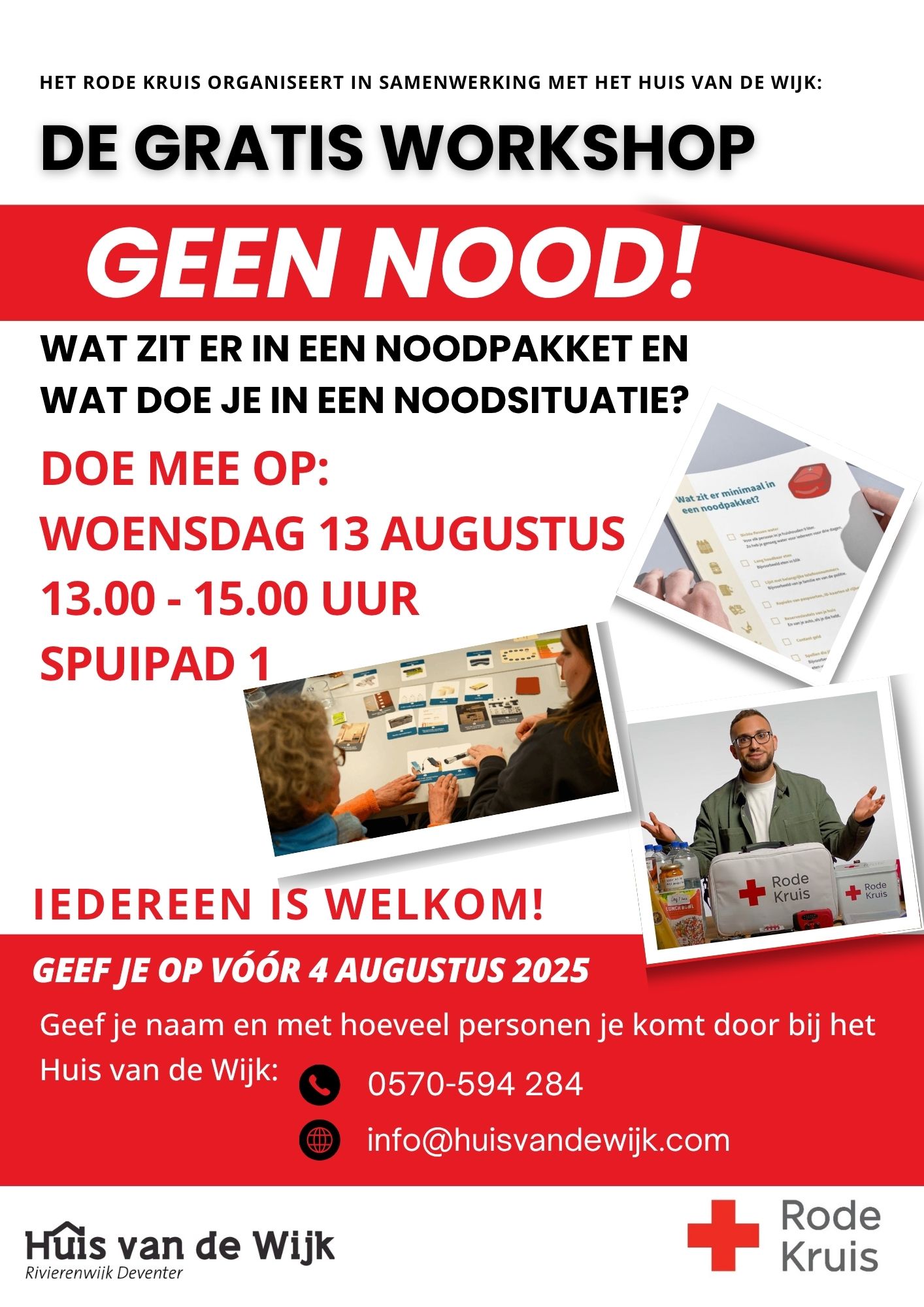 Gratis workshop: Geen nood